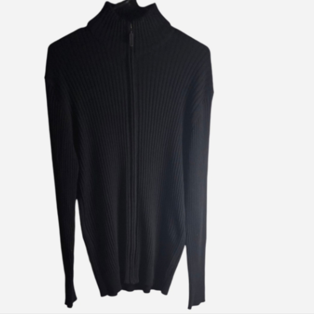 Marquis Signature  Mens Full Zip Ribbed Cardigan Size L  NWT